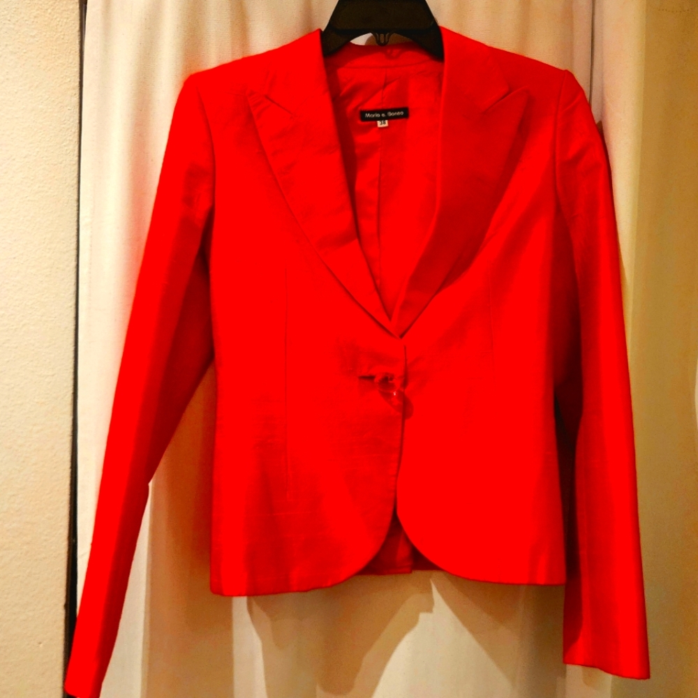 Orange silk blazer